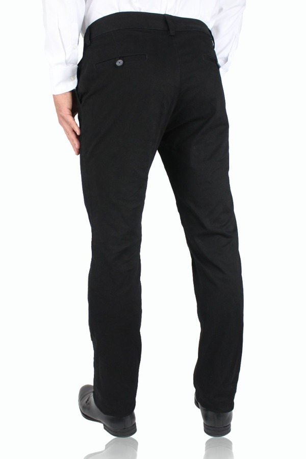 Pantalón Negro Corte Chino Slim Fit De Algodón Para Hombre